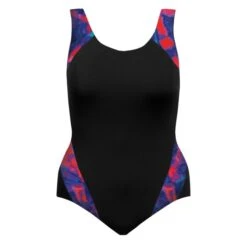 Side Accent Support Tank - Scoop Back - Black W/ Nova