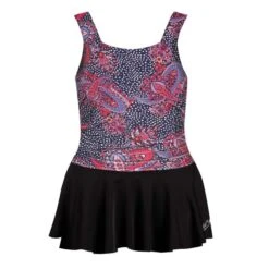 Support Tank W/ Skirt - Black W/ Aria