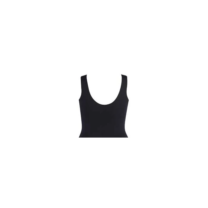 Scoop Back Tank W/ Modesty Panel - Black 2 Scoop Back Tank W/ Modesty Panel - Black - Image 2