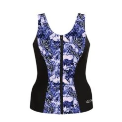 Princess Seam Zippered Top - Black W/ Kauai