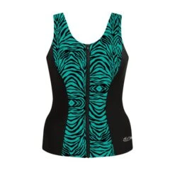 Princess Seam Zippered Top - Black W/ Zazzy