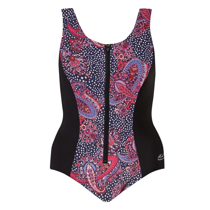 Zip-Front Support Tank - Regular Torso - Black W/ Aria 1 Zip-Front Support Tank - Regular Torso - Black W/ Aria