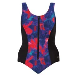 Zip-Front Support Tank- Long Torso - Black W/ Nova