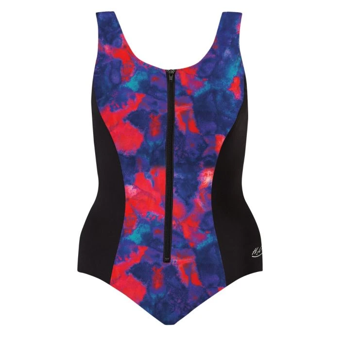 Zip-Front Support Tank- Long Torso - Black W/ Nova 1 Zip-Front Support Tank- Long Torso - Black W/ Nova