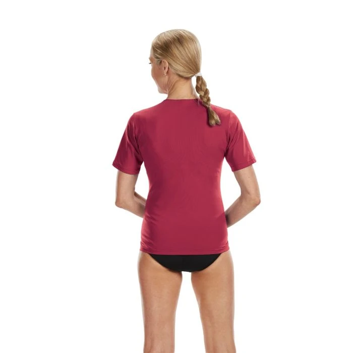 Short Sleeve Zip-Front Aqua Shirt - Bliss 3 Short Sleeve Zip-Front Aqua Shirt - Bliss - Image 3