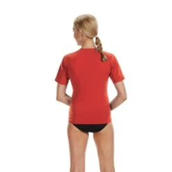 Short Sleeve Zip-Front Aqua Shirt - Poppy - PTZ1_PP -H2owear Online Store ptz1 poppy back