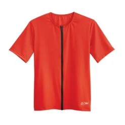 Short Sleeve Zip-Front Aqua Shirt - Poppy - PTZ1_PP