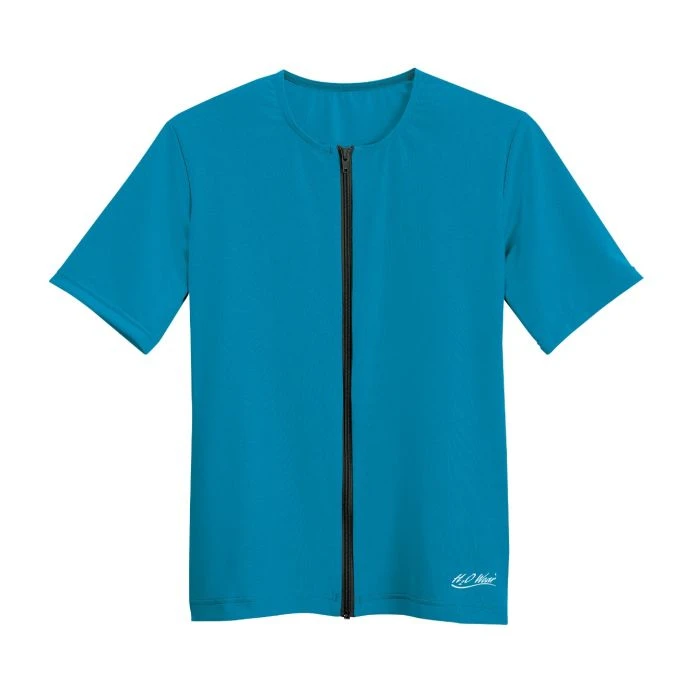 Short Sleeve Zip-Front Aqua Shirt - Surf - PTZ1_SF 1 Short Sleeve Zip-Front Aqua Shirt - Surf - PTZ1_SF