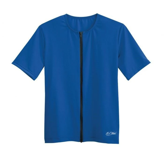 Short Sleeve Zip-Front Aqua Shirt - Olympia 1 Short Sleeve Zip-Front Aqua Shirt - Olympia