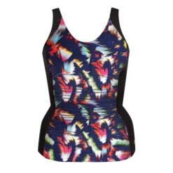 Ruched Front Top - Black W/ Verity