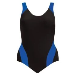 Side Accent Support Tank - Regular Torso - Scoop Back - Black W/ Pacific