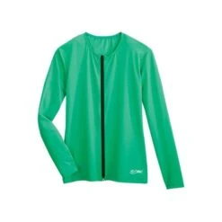 Long Sleeve Zip-Front Aqua Shirt - Atlantis