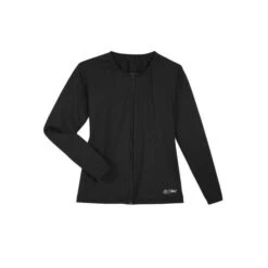 Long Sleeve Zip-Front Aqua Shirt - Black