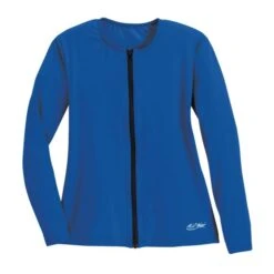 Long Sleeve Zip-Front Aqua Shirt -Deep Sea