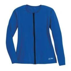 Long Sleeve Zip-Front Aqua Shirt - Olympia