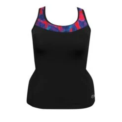 Workout Top W/Accent Trim - Black W/ Nova Accent